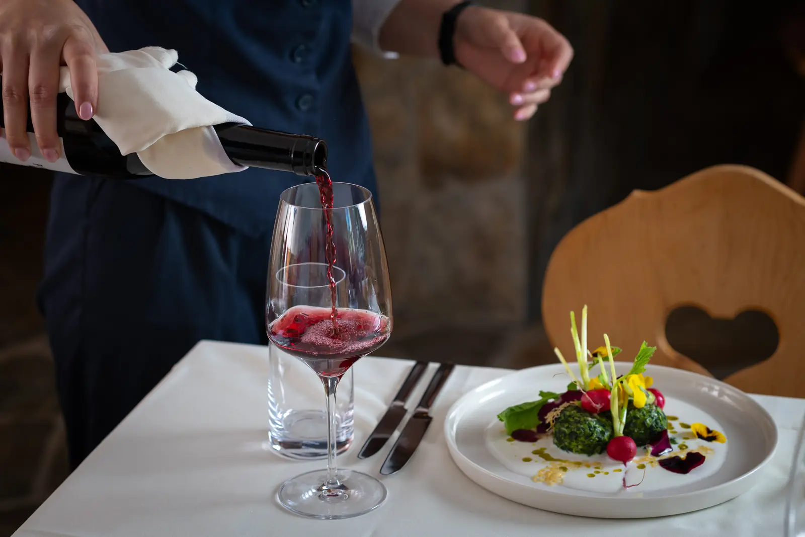 Wine being poured