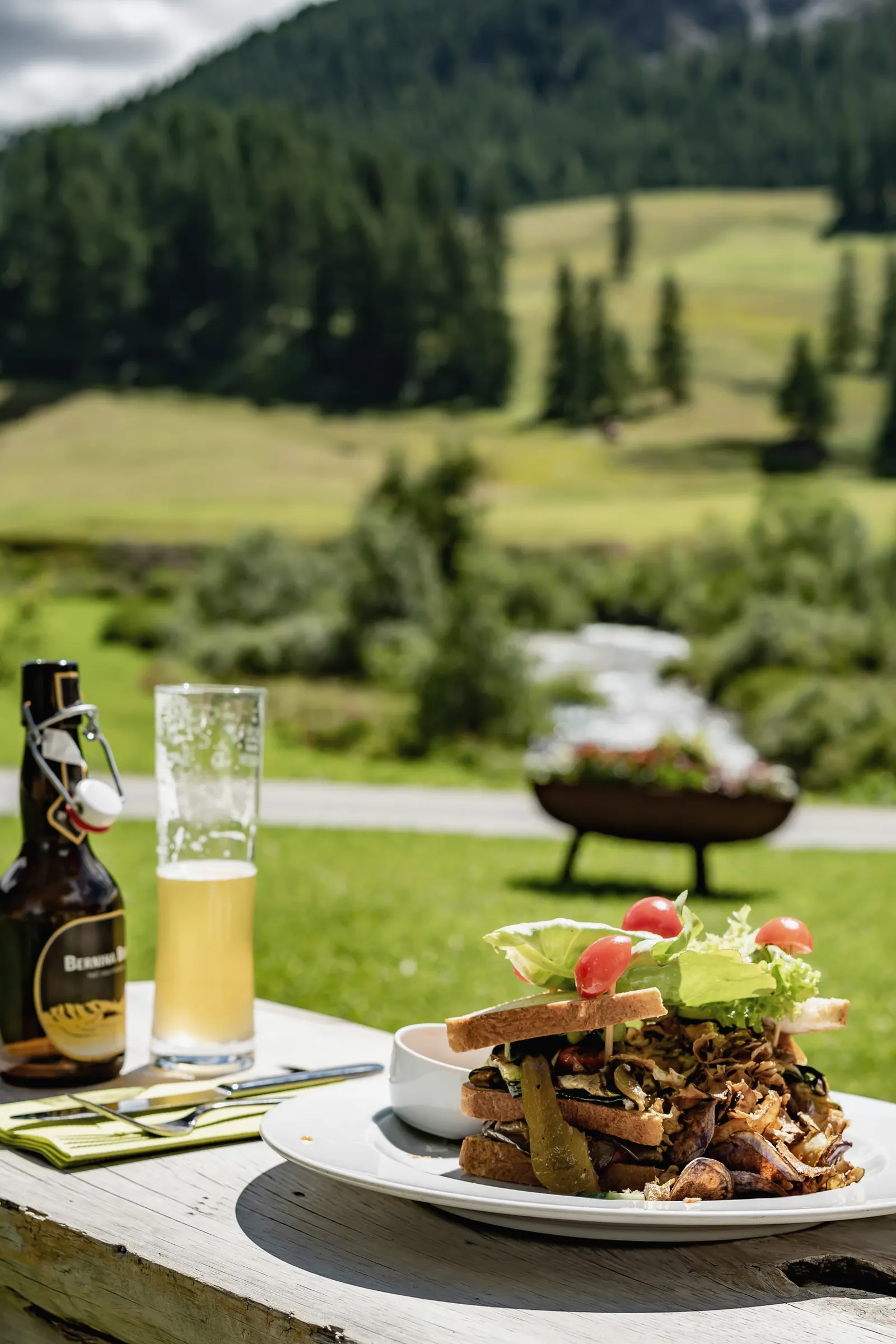 Pranzo all'aperto con vista sulla Val Fex